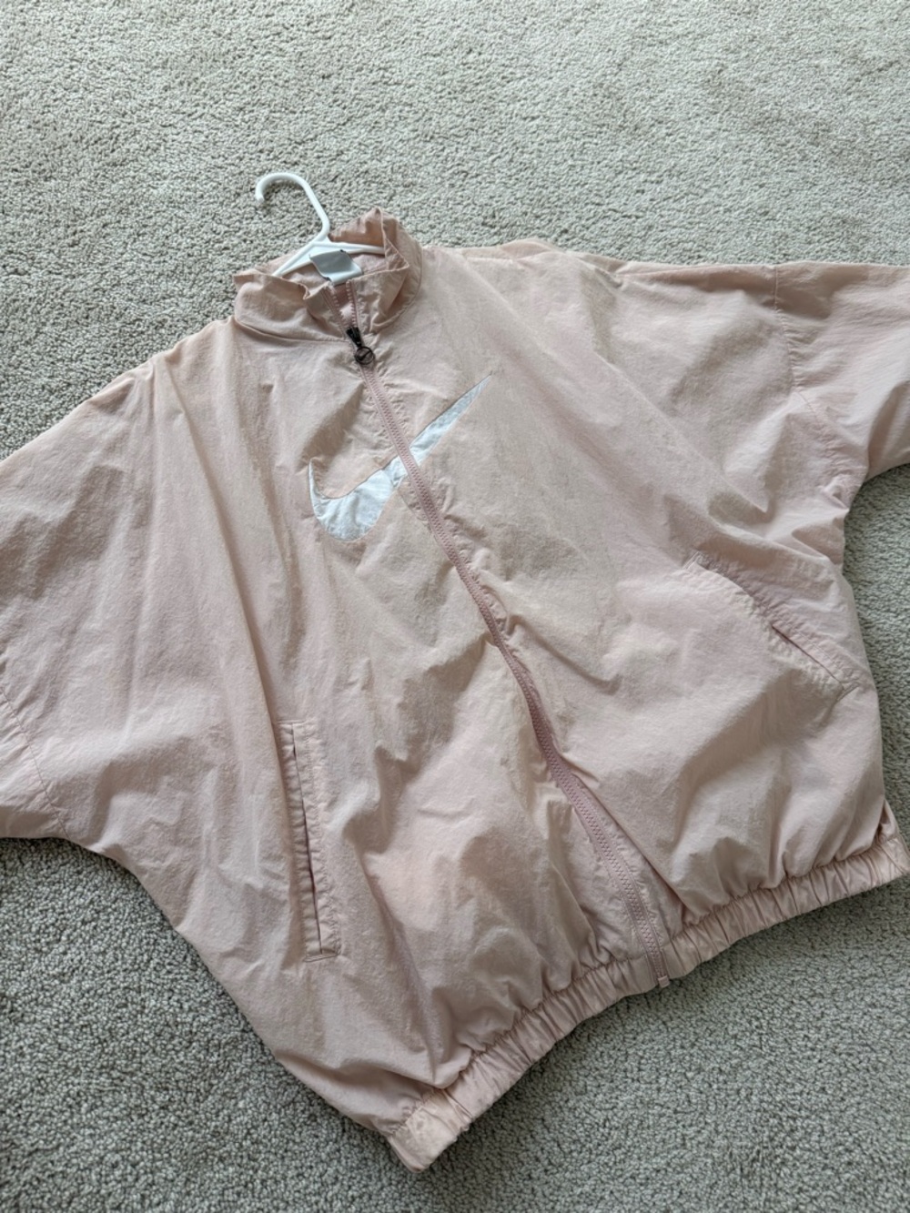 Nike Pale Pink Zip-Front Windbreaker Jacket